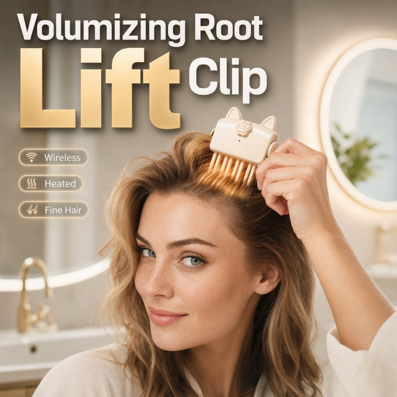 💇Cordless Heated Root Volume Lift Clip, Damage‑Free Portable Travel Hair Styling Tool for Fine Flat Limp Hair
