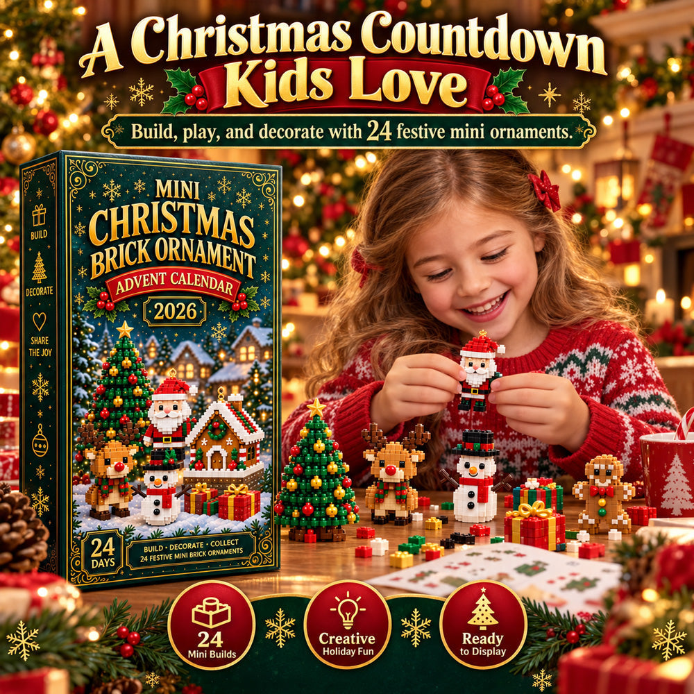 ⏳ Last day to save 40% – 🎄 24-Day Mini Christmas Ornament Advent Calendar | 24 unique festive buildable designs with hanging loops—perfect for decorating Christmas trees, wreaths, and holiday displays 🧱