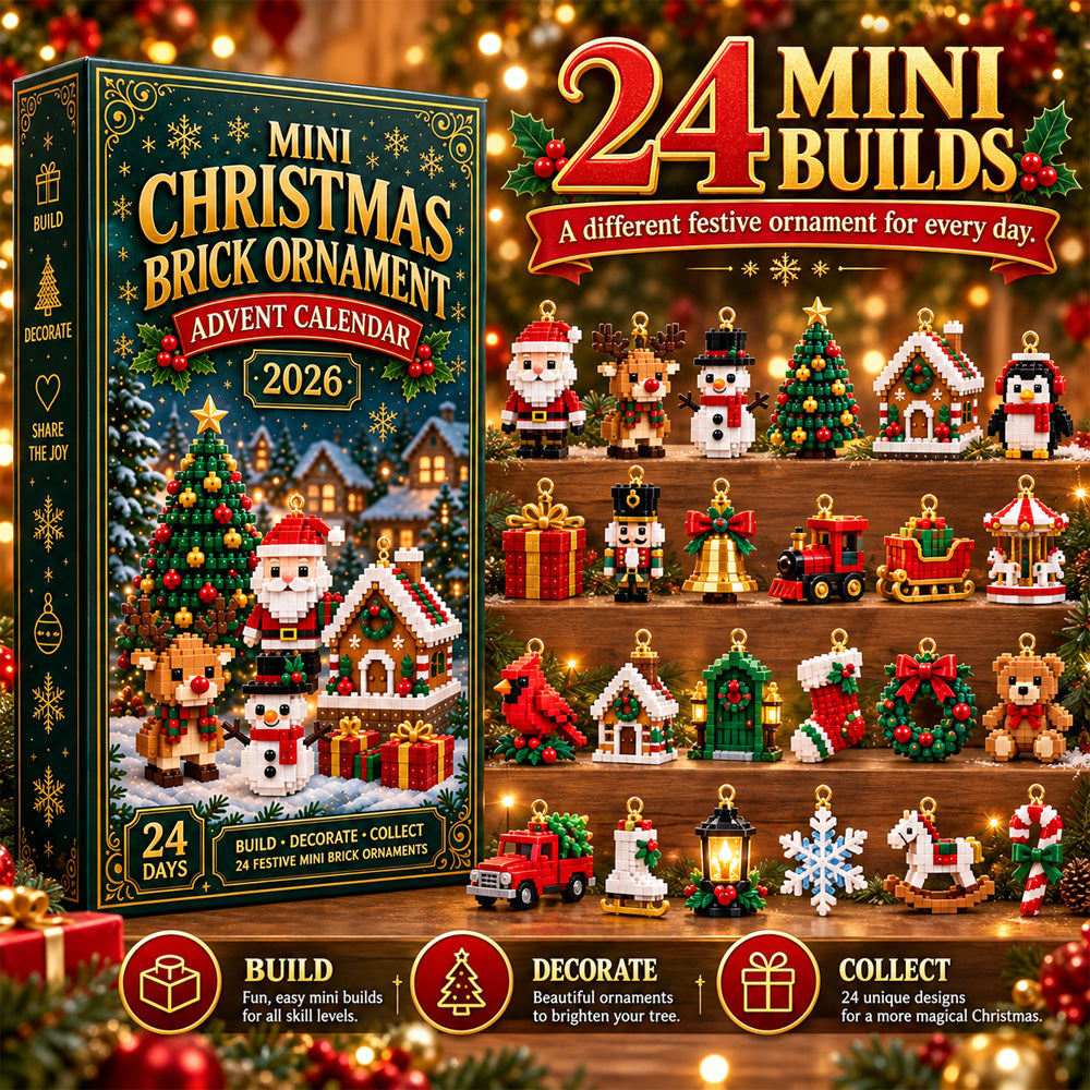 ⏳ Last day to save 40% – 🎄 24-Day Mini Christmas Ornament Advent Calendar | 24 unique festive buildable designs with hanging loops—perfect for decorating Christmas trees, wreaths, and holiday displays 🧱