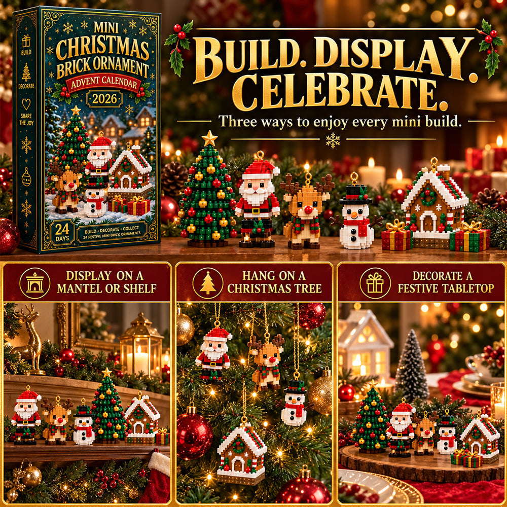 ⏳ Last day to save 40% – 🎄 24-Day Mini Christmas Ornament Advent Calendar | 24 unique festive buildable designs with hanging loops—perfect for decorating Christmas trees, wreaths, and holiday displays 🧱
