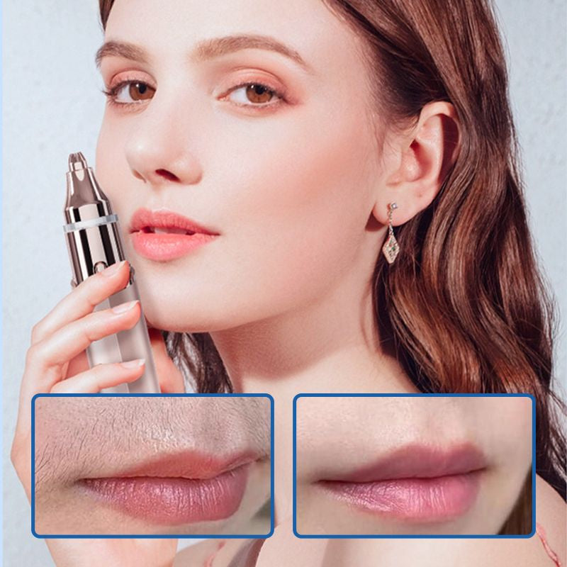 2-in-1 Facial Hair Remover & Eyebrow Trimmer, Safe & Gentle on Skin