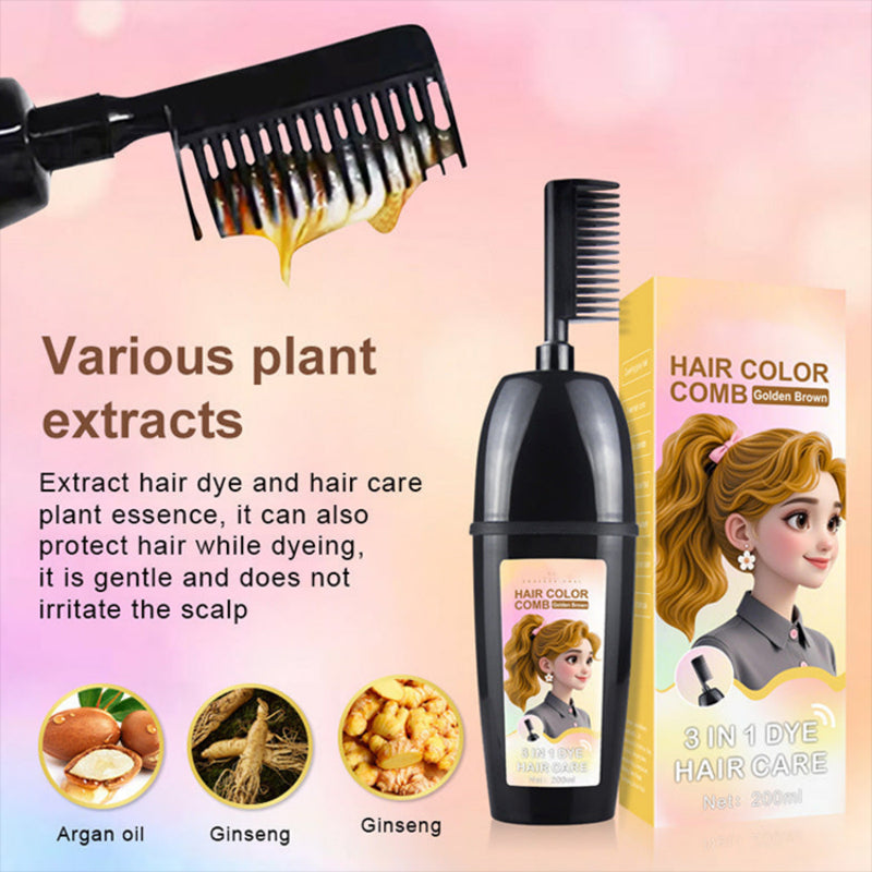 Plant-Based Comb-In Hair Dye – 3-in-1 Hair Dye Comb
