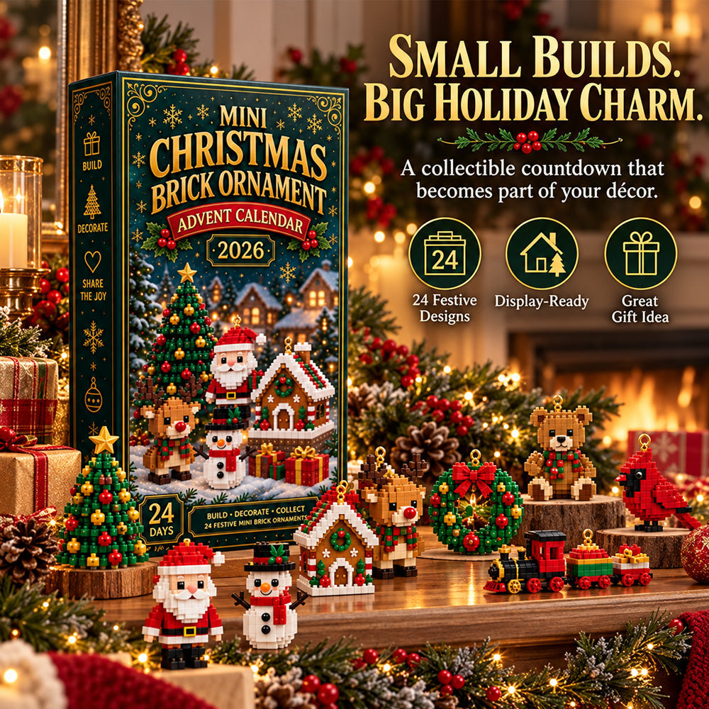 ⏳ Last day to save 40% – 🎄 24-Day Mini Christmas Ornament Advent Calendar | 24 unique festive buildable designs with hanging loops—perfect for decorating Christmas trees, wreaths, and holiday displays 🧱