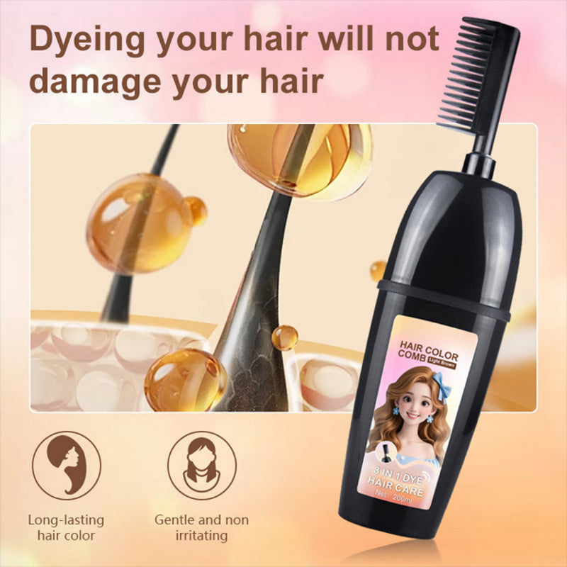 Plant-Based Comb-In Hair Dye – 3-in-1 Hair Dye Comb