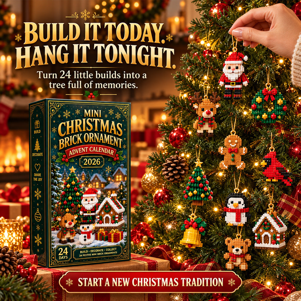 ⏳ Last day to save 40% – 🎄 24-Day Mini Christmas Ornament Advent Calendar | 24 unique festive buildable designs with hanging loops—perfect for decorating Christmas trees, wreaths, and holiday displays 🧱
