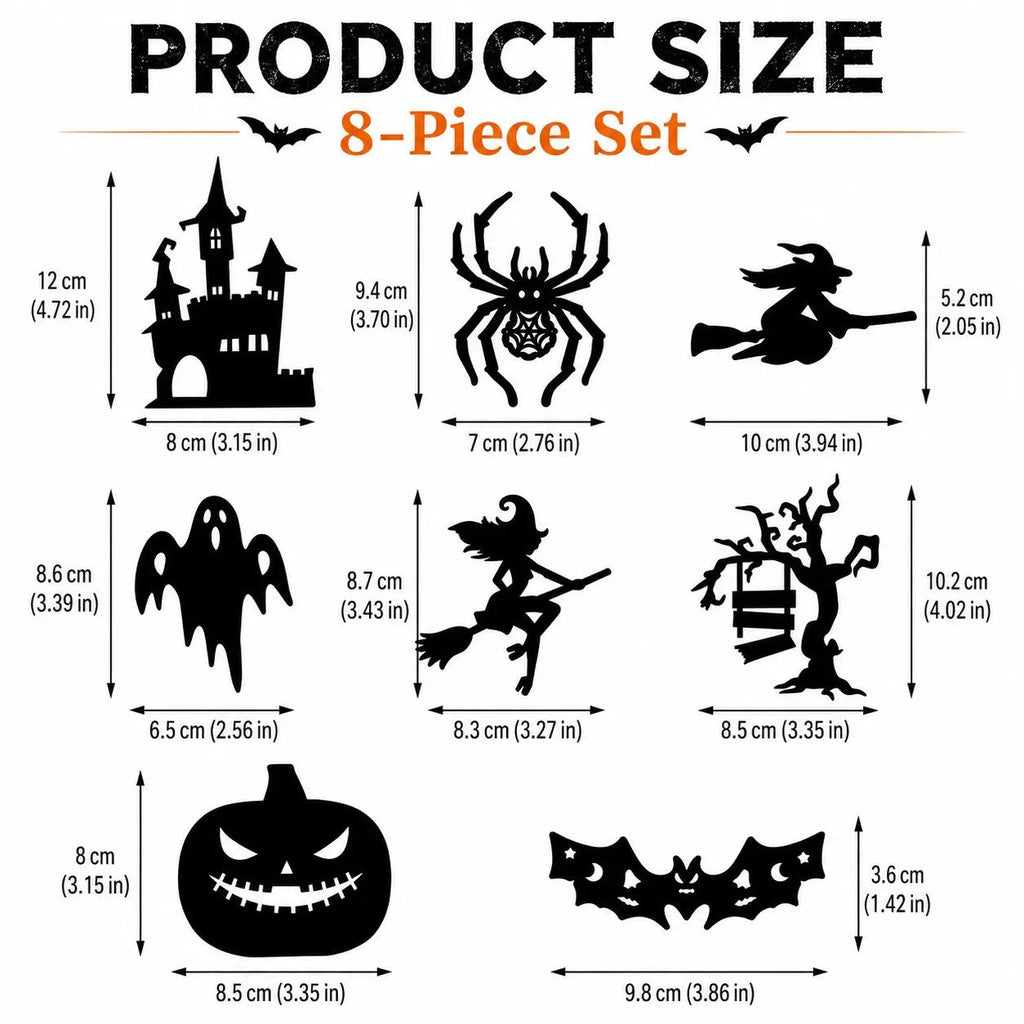 🔥Halloween LED Silhouette Wall Light Stickers, No‑Drill Peel & Stick, Battery Powered Spooky Glowing Wall Decor for Halloween Home Party🎃