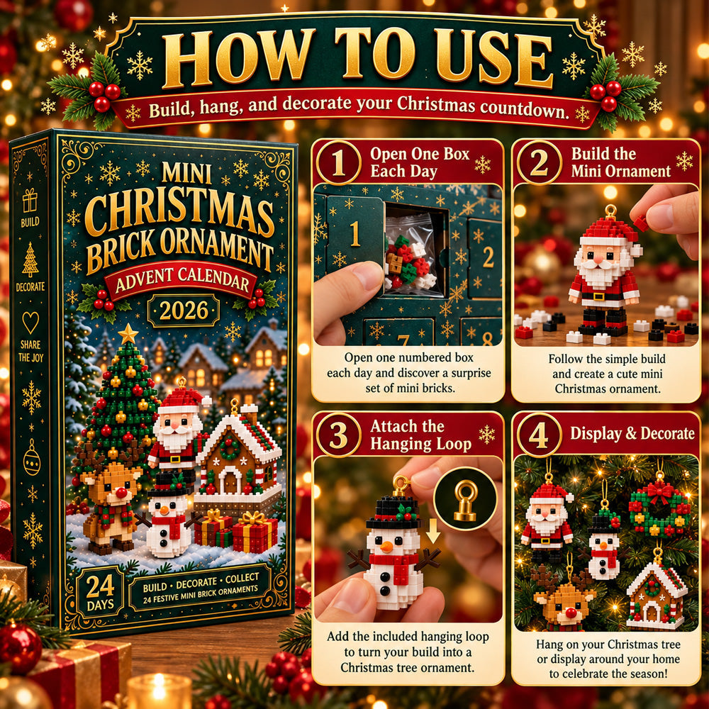 ⏳ Last day to save 40% – 🎄 24-Day Mini Christmas Ornament Advent Calendar | 24 unique festive buildable designs with hanging loops—perfect for decorating Christmas trees, wreaths, and holiday displays 🧱