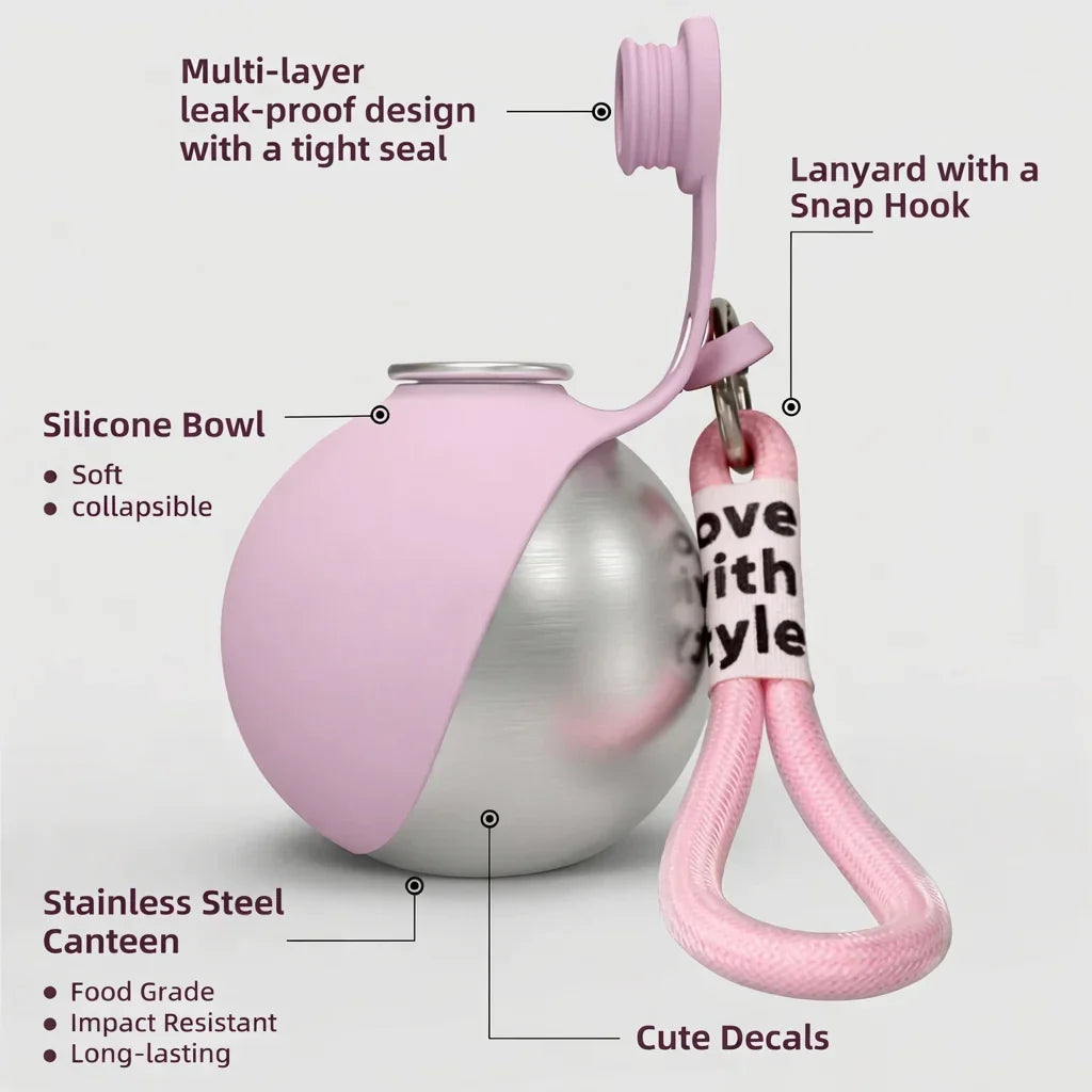 Portable Dog Water Bottle, Healthy & Sanitary Design Perfect for Travel