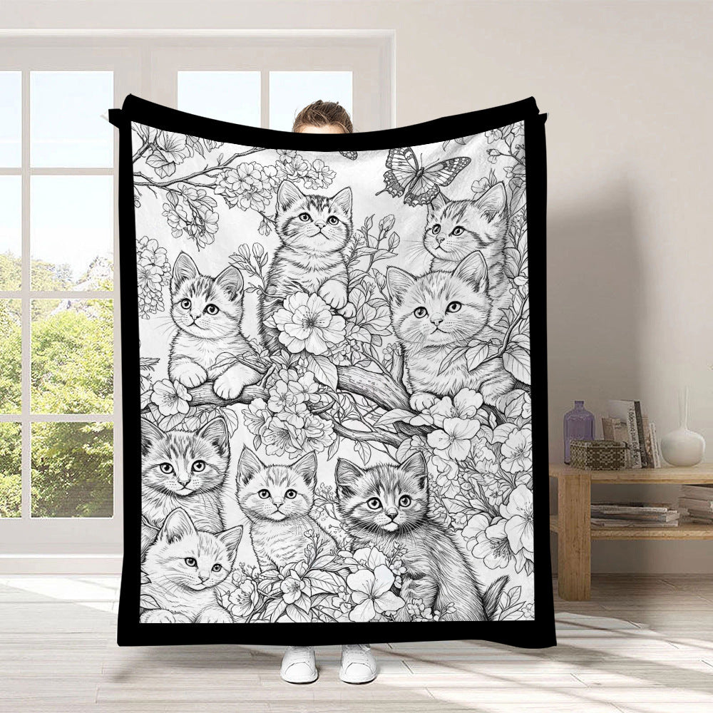 🎨Reusable Washable Coloring Blanket | Comes with 24 Washable Markers, Top Pick for Creative Gifts for Kids & Adults