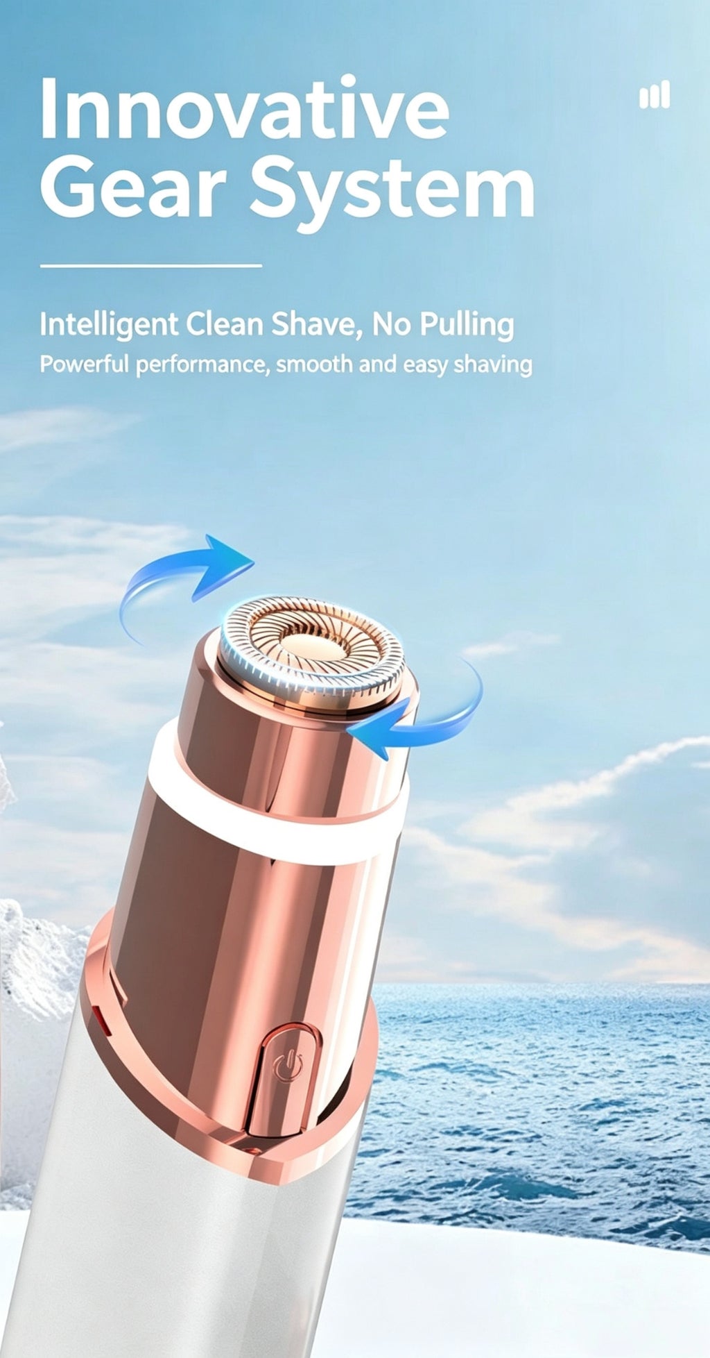 2-in-1 Facial Hair Remover & Eyebrow Trimmer, Safe & Gentle on Skin