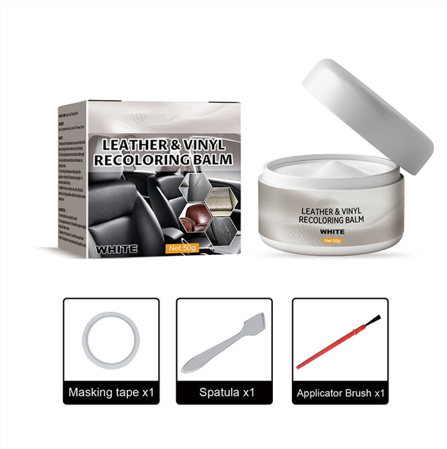🧴 Leather & Vinyl Recoloring Balm | Leather Repair Kit for Scratches, Fading & Cracks | 4 Colors Restorer for Car Seats, Sofas, Shoes & Furniture