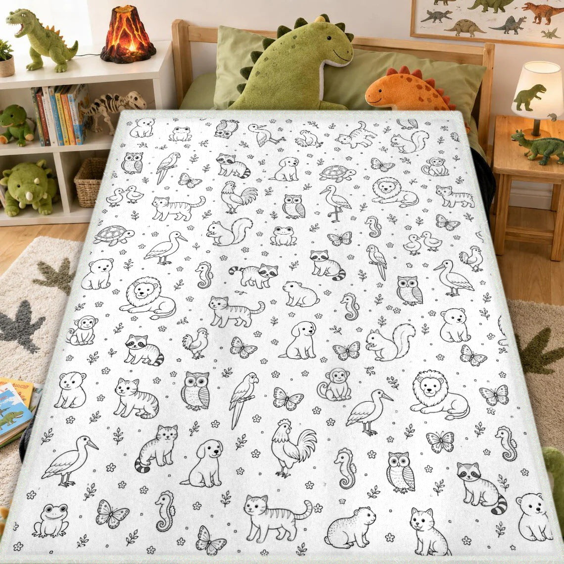 🎨Reusable Washable Coloring Blanket | Comes with 24 Washable Markers, Top Pick for Creative Gifts for Kids & Adults