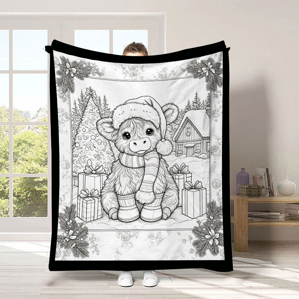 🎨Reusable Washable Coloring Blanket | Comes with 24 Washable Markers, Top Pick for Creative Gifts for Kids & Adults