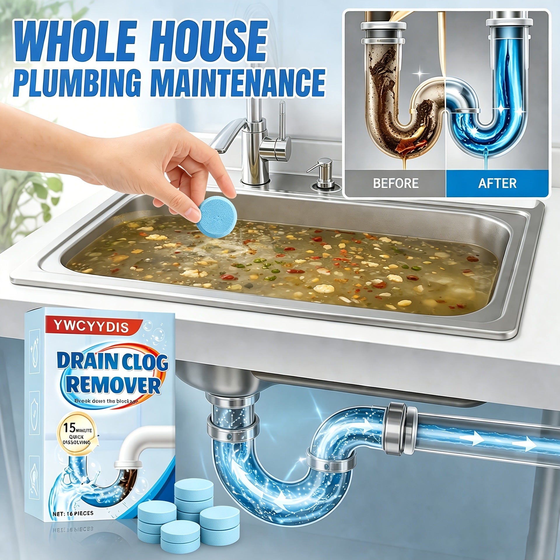 No Manual Effort, Easy Drain Unclog