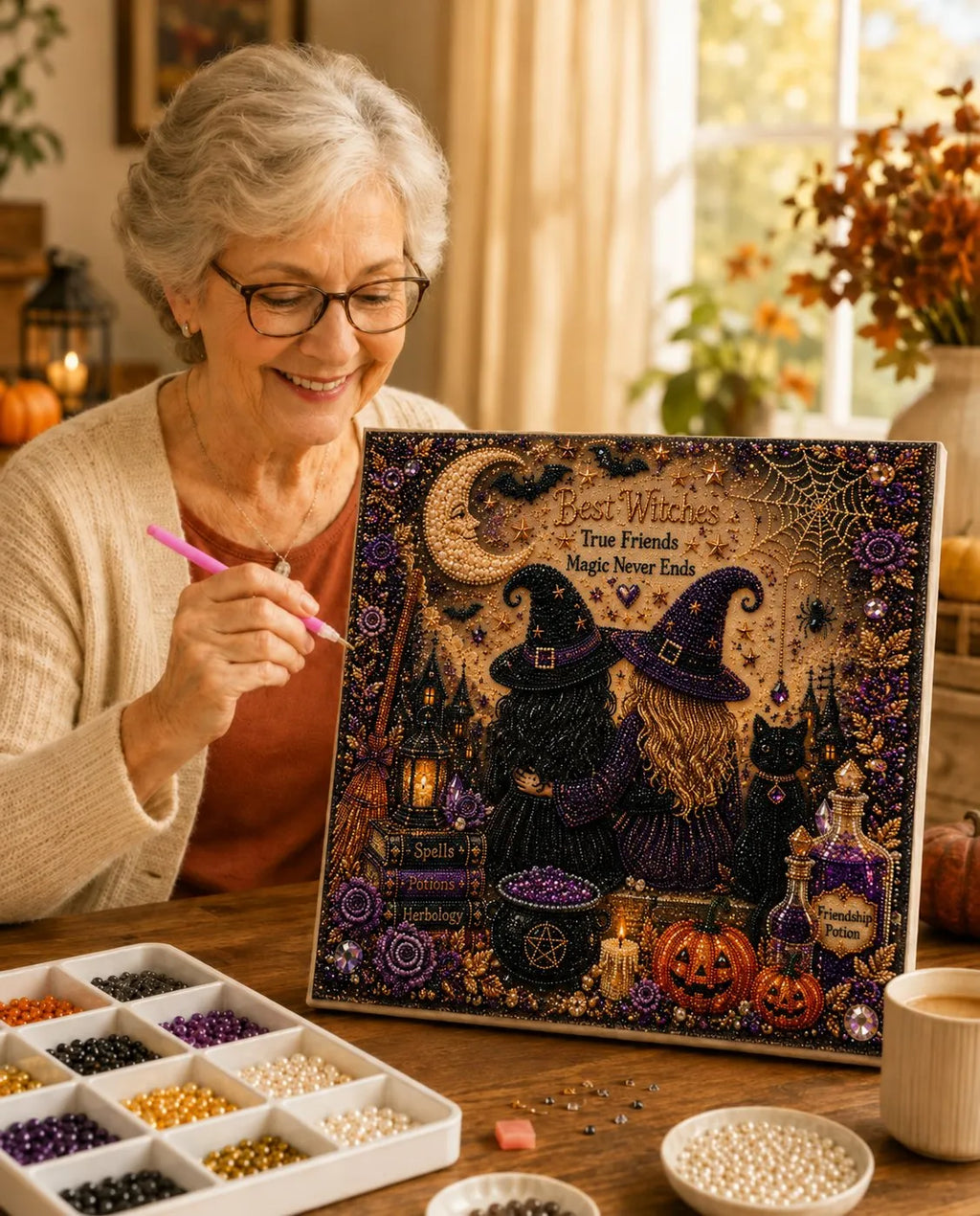👻🎃 Halloween Pearl Art DIY Kit – Turn Tiny Pearls into Spooky-Cute Magic