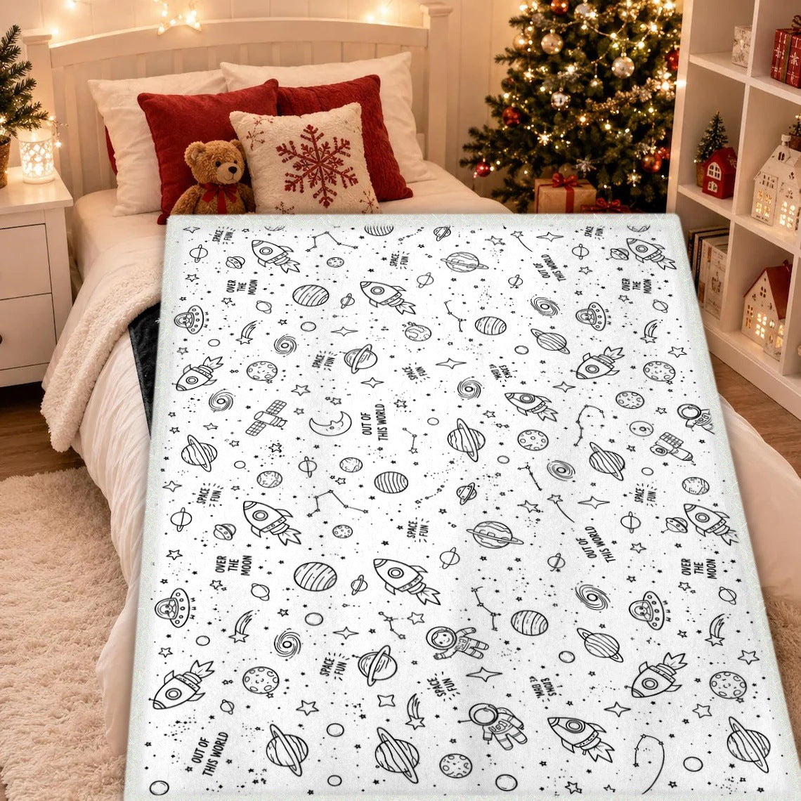 🎨Reusable Washable Coloring Blanket | Comes with 24 Washable Markers, Top Pick for Creative Gifts for Kids & Adults