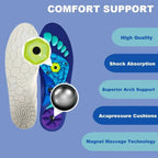 Ergonomic Magnetic Comfort Insoles, Trim-To-Fit Cushioned Arch Support Shoe Inserts for Men Women Daily Walking