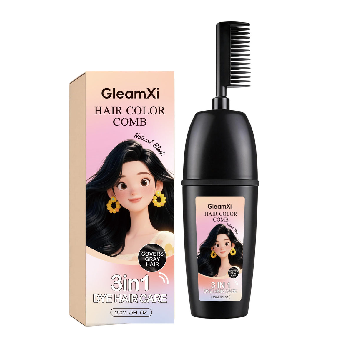 Plant-Based Comb-In Hair Dye – 3-in-1 Hair Dye Comb