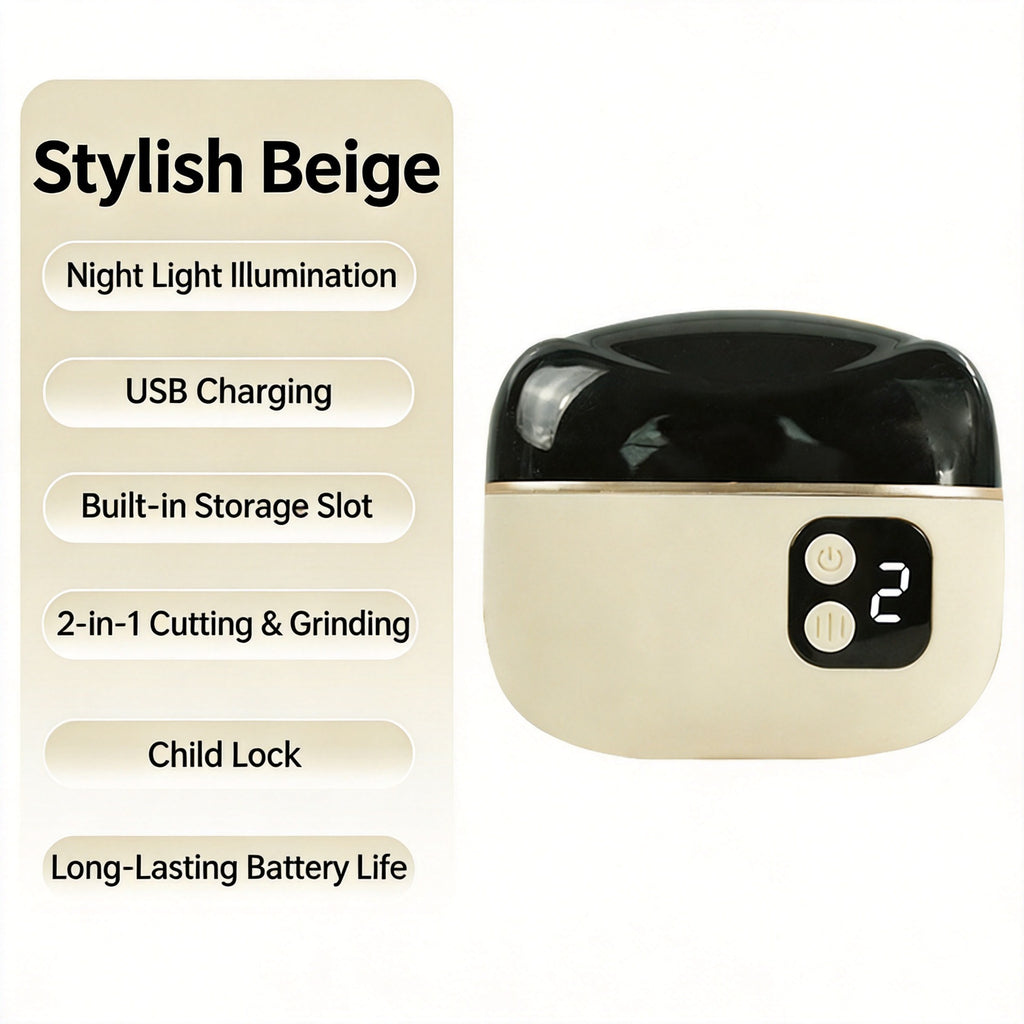🎉 2026 Sale — Over 113,000 Sold! ✂️ 2-in-1 Smart Electric Nail Clipper & Polisher – Anti-Pinch Safety & LED Light 💅