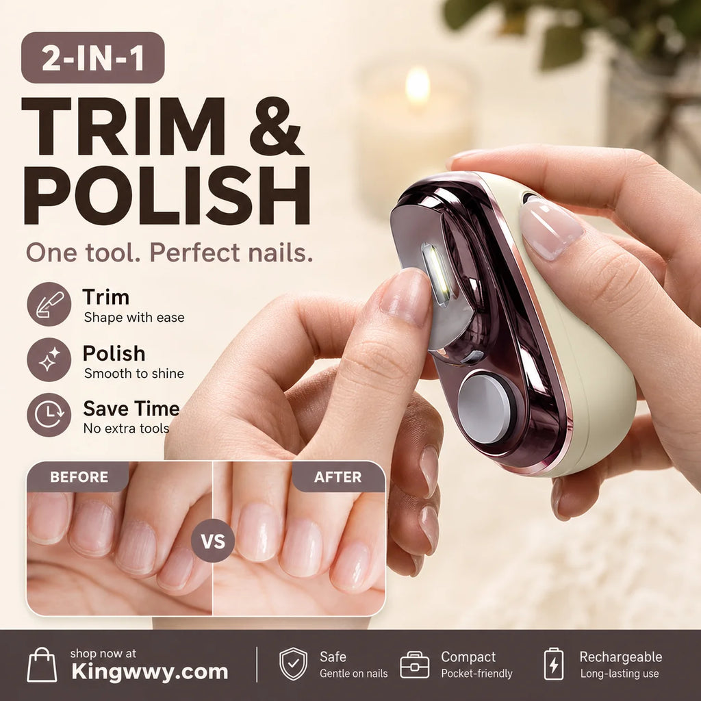 🎉 2026 Sale — Over 113,000 Sold! ✂️ 2-in-1 Smart Electric Nail Clipper & Polisher – Anti-Pinch Safety & LED Light 💅