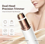2-in-1 Facial Hair Remover & Eyebrow Trimmer, Safe & Gentle on Skin