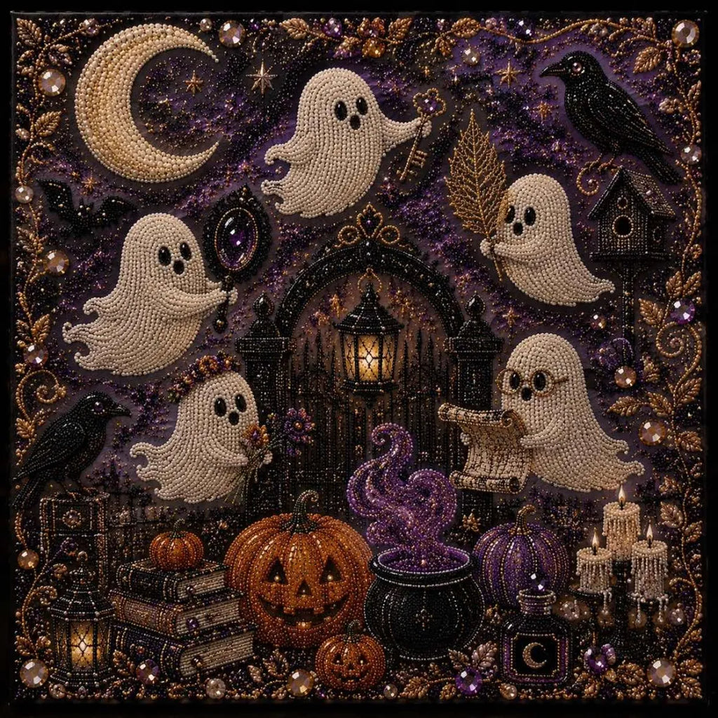 👻🎃 Halloween Pearl Art DIY Kit – Turn Tiny Pearls into Spooky-Cute Magic