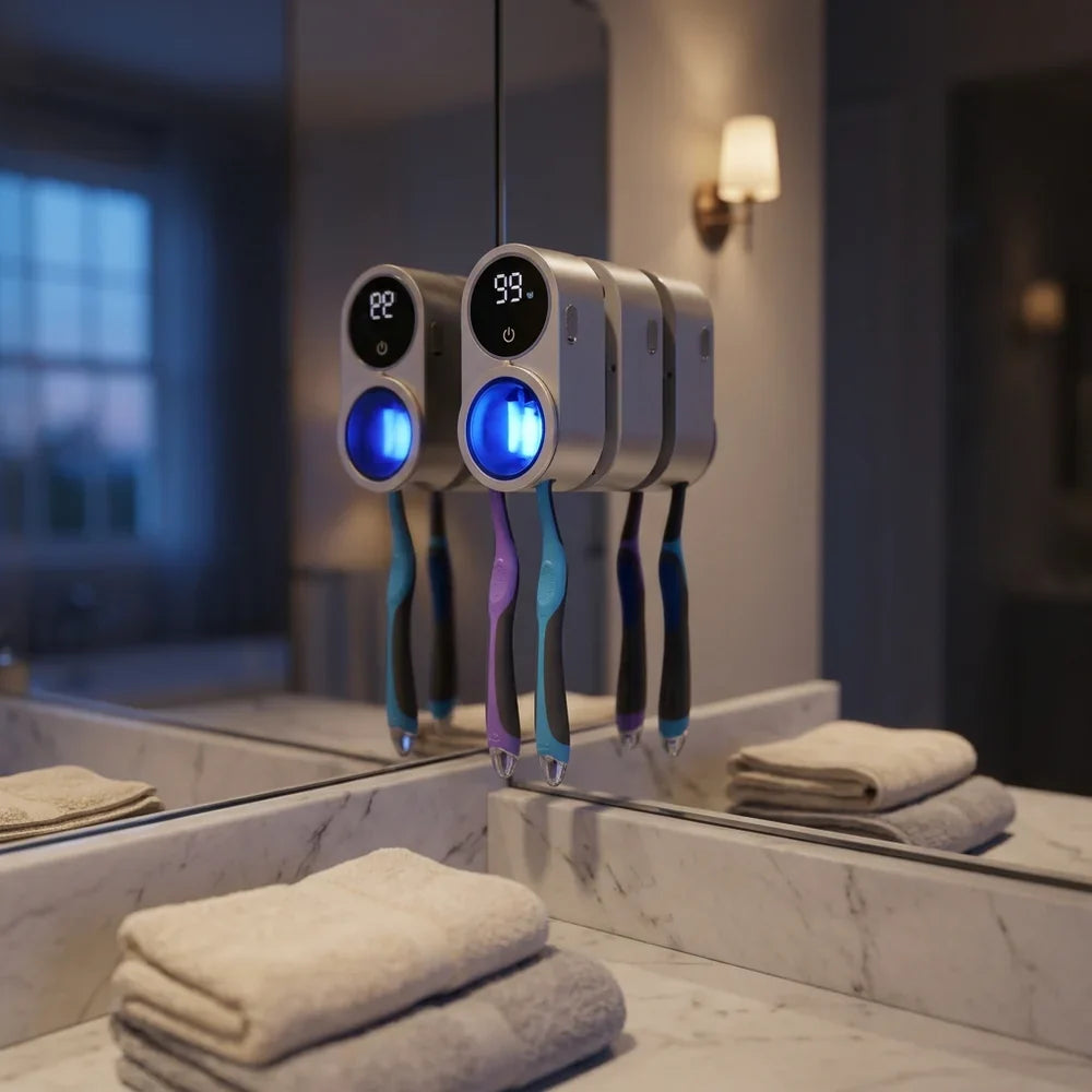 Smart Touchless UV-C Toothbrush Sterilizer & Dryer