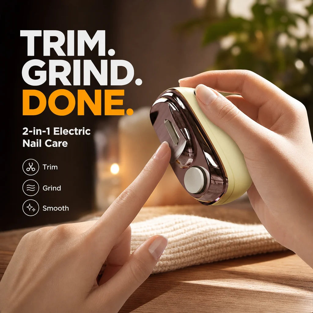 🎉 2026 Sale — Over 113,000 Sold! ✂️ 2-in-1 Smart Electric Nail Clipper & Polisher – Anti-Pinch Safety & LED Light 💅