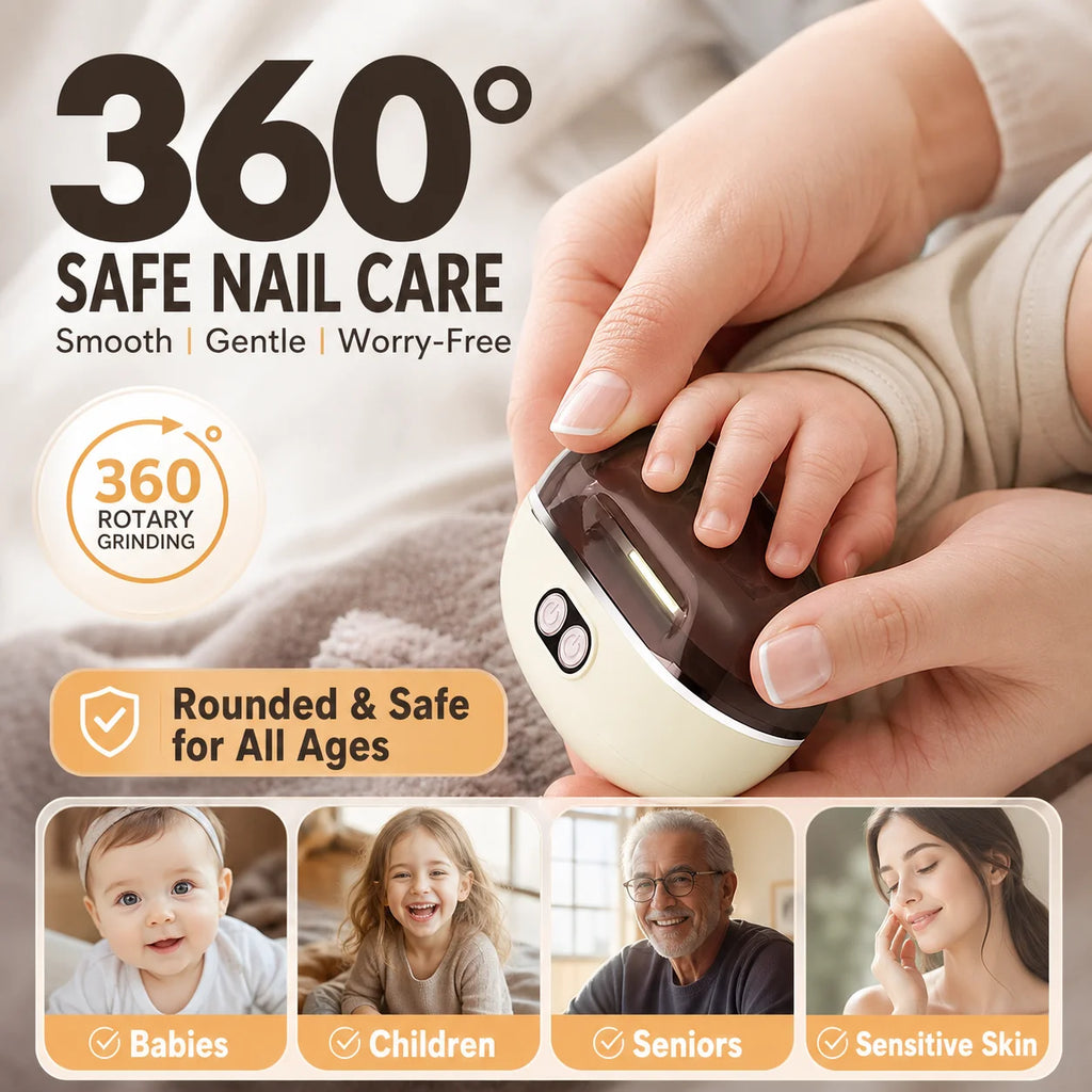 🎉 2026 Sale — Over 113,000 Sold! ✂️ 2-in-1 Smart Electric Nail Clipper & Polisher – Anti-Pinch Safety & LED Light 💅