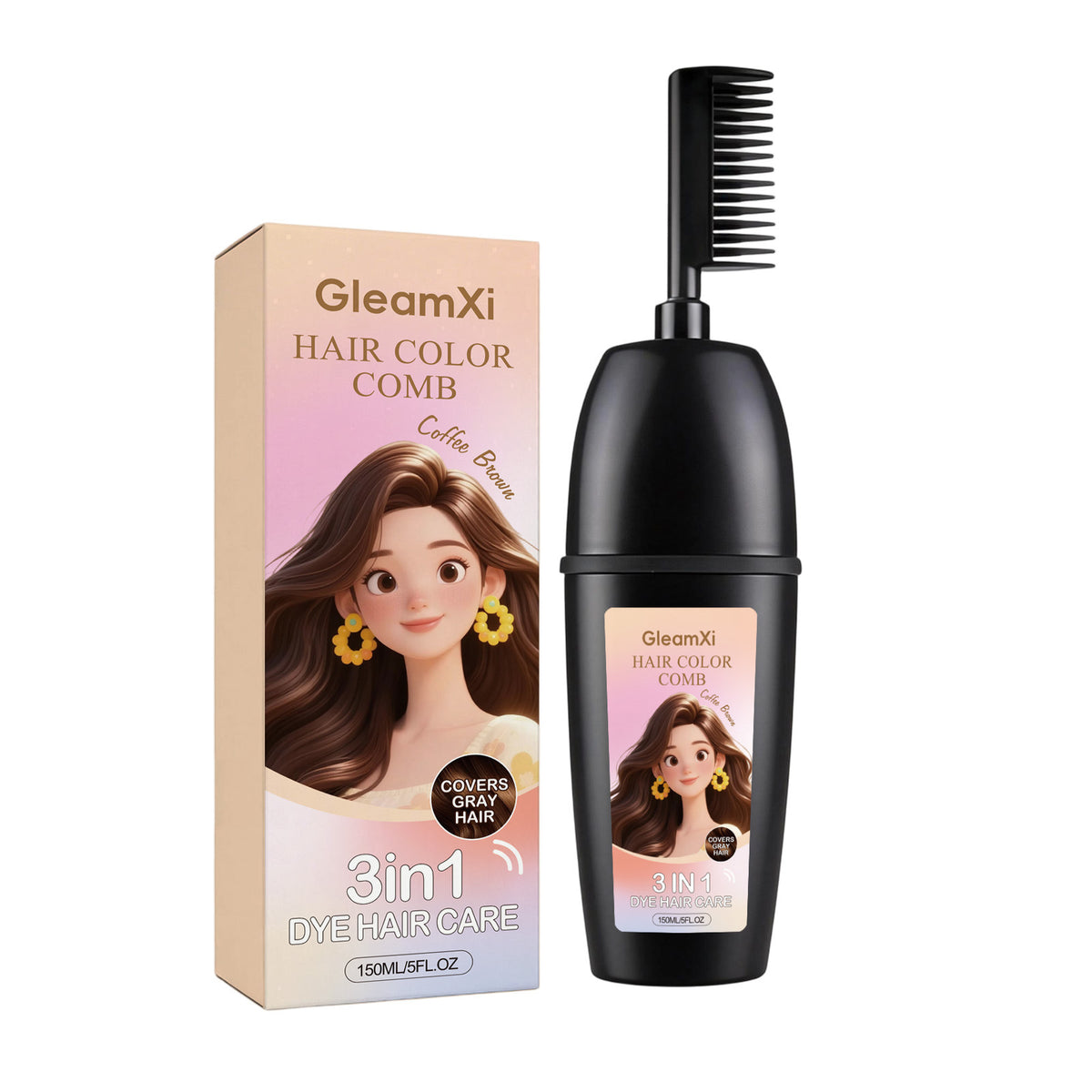 Plant-Based Comb-In Hair Dye – 3-in-1 Hair Dye Comb