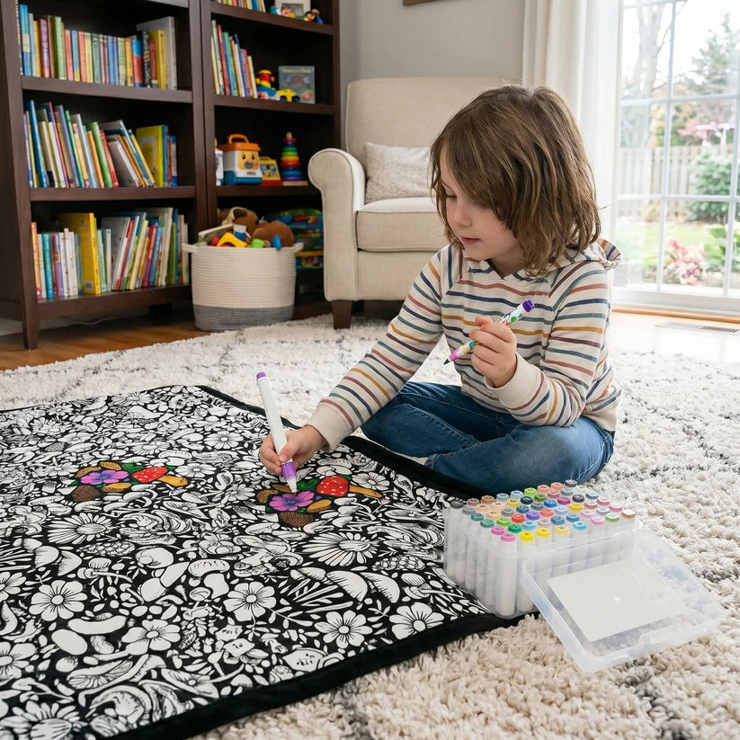 Reusable Coloring Blanket 🎨 | Eco‑Friendly & Safe Washable Creative Art Throw for Kids & Adults
