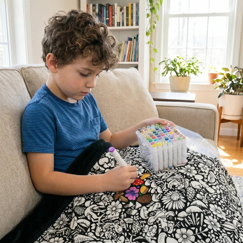 Reusable Coloring Blanket 🎨 | Eco‑Friendly & Safe Washable Creative Art Throw for Kids & Adults