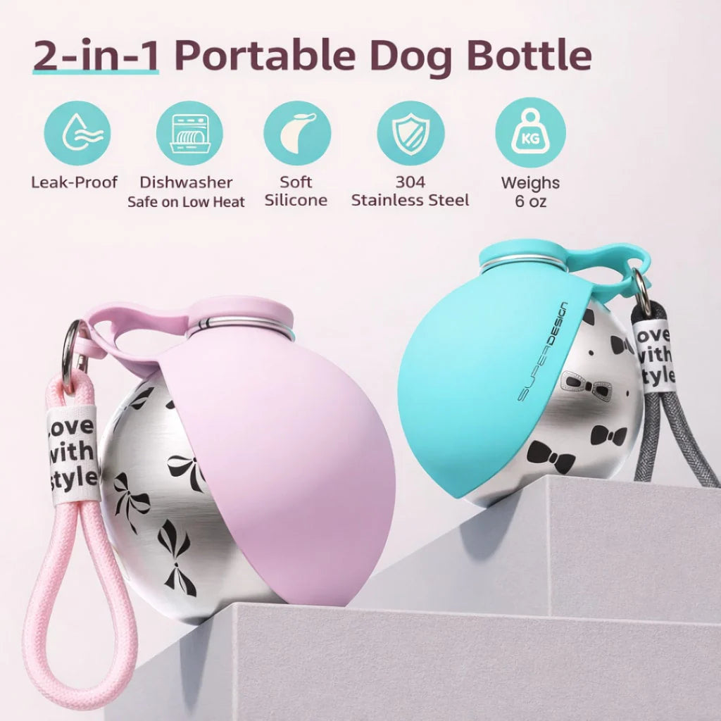 Portable Dog Water Bottle, Healthy & Sanitary Design Perfect for Travel