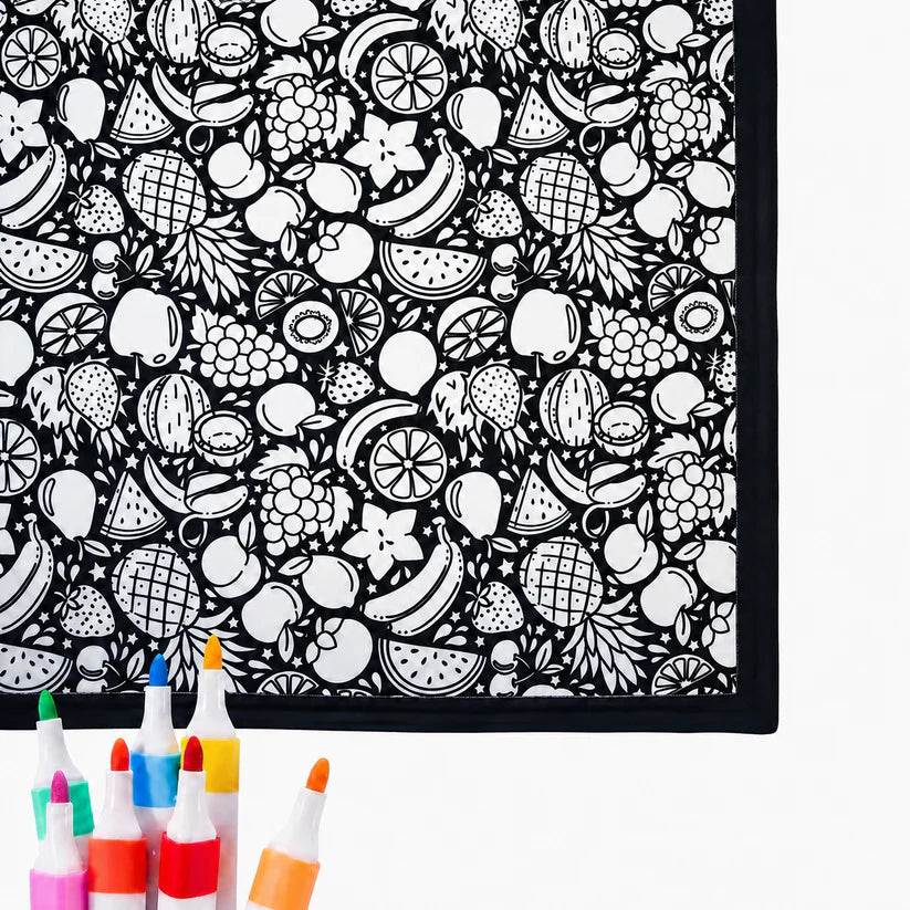🎨Reusable Washable Coloring Blanket | Comes with 24 Washable Markers, Top Pick for Creative Gifts for Kids & Adults