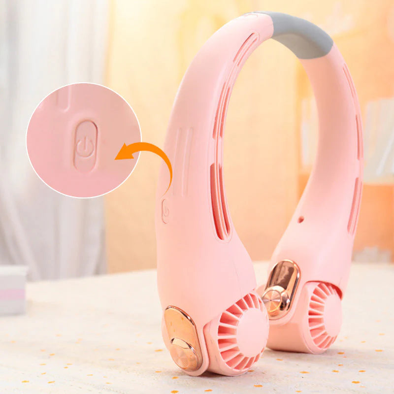 💥 360° Rotating Neck Fan – Ultra Quiet, 3 Speeds, Hands-Free, Long Battery ✨