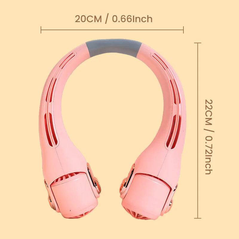 💥 360° Rotating Neck Fan – Ultra Quiet, 3 Speeds, Hands-Free, Long Battery ✨